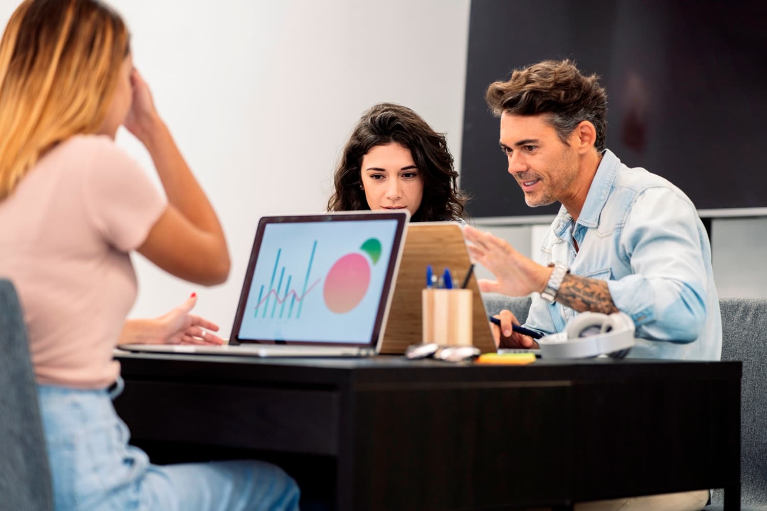 B2B marketing team analyzing data